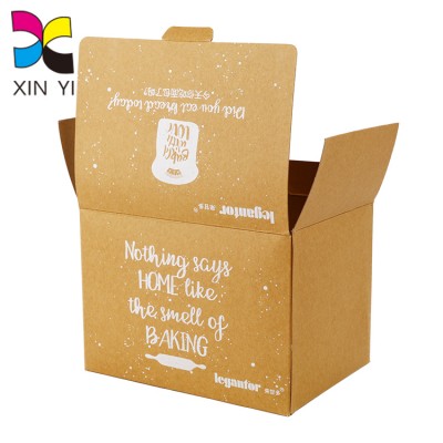 Convenient design professional white ink kraft paper food bread pack box