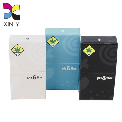 Lid and bottom rigid cardboard customize colorful small cards pack box