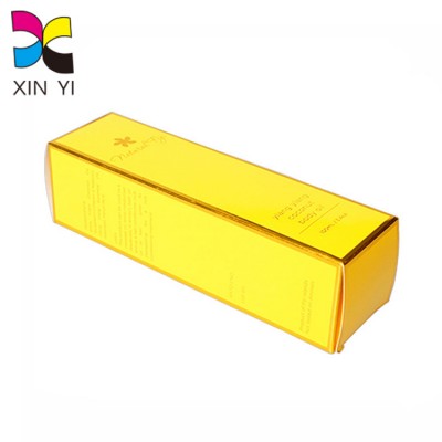 Low price single color printing custom brand gold foil body oil pack boxes