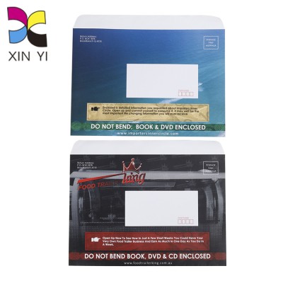 OEM guangzhou factory black color recycled paper printing envelopes packaging wholesale